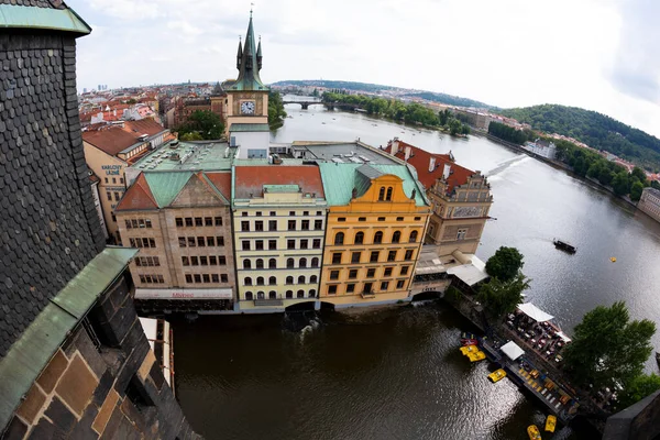 Prague République Tchèque Juin 2018 Vue Panoramique Sur Côté Tour — Photo