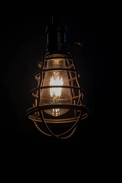 Vintage Lamp Black Background — Stock Photo, Image