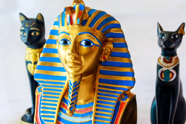 Close Opname Van Het Standbeeld Van Toetanchamon Egypte Museum — Stockfoto