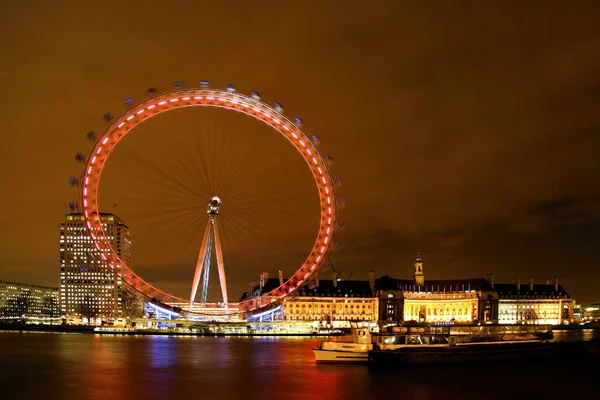 Londra Regno Unito Luglio 2019 Ruota Panoramica Notte — Foto Stock