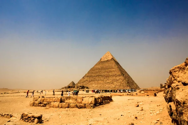 Veduta Delle Piramidi Giza Egitto Cairo — Foto Stock