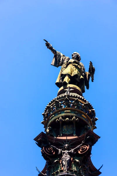 Detalle Del Monumento Colón Barcelona España —  Fotos de Stock
