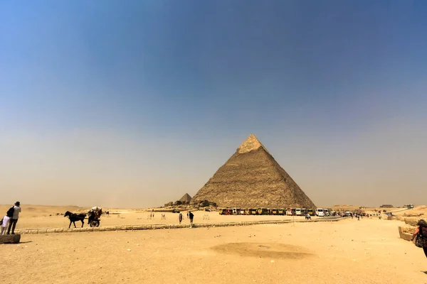 View Giza Pyramids Egypt Cairo — Stok fotoğraf