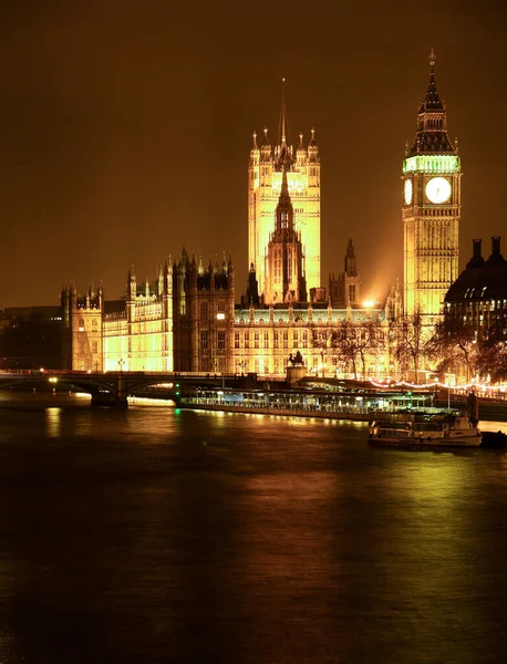 Лондон Октябрь 2019 Вестминстерский Мост Ночью — стоковое фото