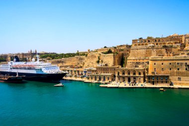Malta Valletta - May 20 2009: View of Valletta's Grand Harbor with her architecture. Valletta is the capital city of Malta and has the population of 6,444. Founded in 1565 by the Order of St John