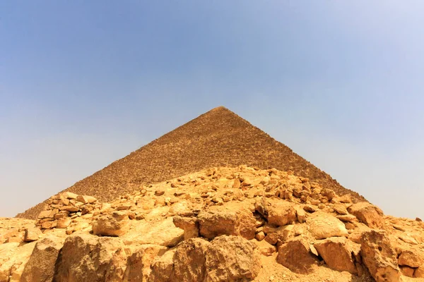 Die Großen Pyramiden Von Giza Ägypten Der Blick Auf Die — Stockfoto