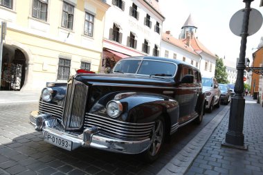 Victoria BC Canada - 27 Ağustos 2017: Geleneksel Vancouver Adası Motor Toplantısı 'nda egzotik ithal otomobiller sergileniyor. 