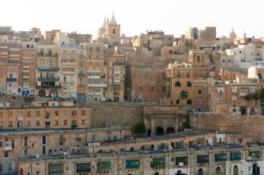 Malta Valletta - May 20 2009: View of Valletta's Grand Harbor with her architecture. Valletta is the capital city of Malta and has the population of 6,444. Founded in 1565 by the Order of St John