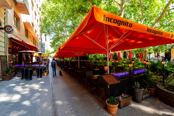 Budapest Hungría Jun 2018 Plaza Liszt Ferenc Con Muchos Restaurantes — Foto de Stock