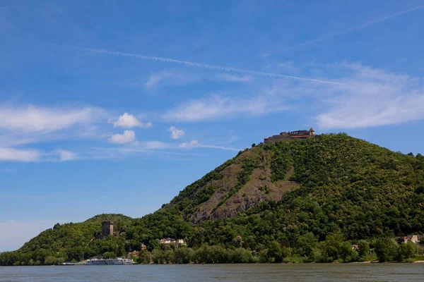 Visegrad Fästning Med Salomon Torn Från Floden Donau Ungern — Stockfoto