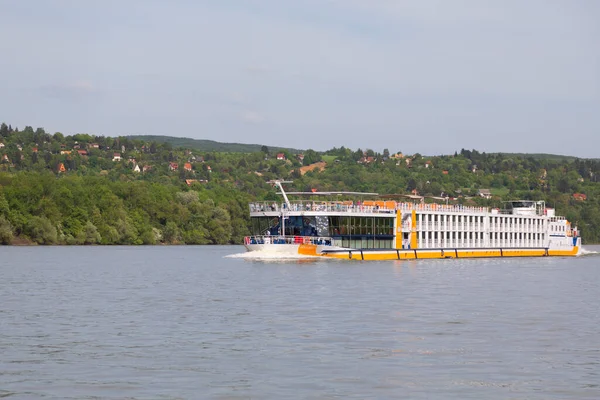 Danube Hongrie 2018 Bateaux Croisière Sur Danube Près Budapest — Photo