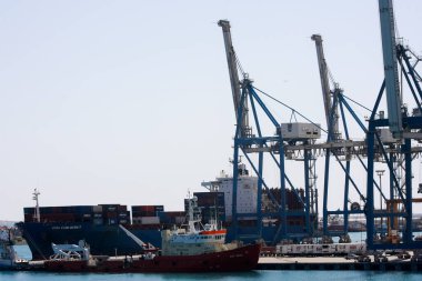 Alexandria Egypt May 18 2009: Port of Alexandria is considered the second most important city and the main port in Egypt, it handles over three quarters of Egypts foreign trade.