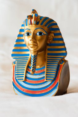 CAIRO EGYPT - MAY 19 2009: A copy of Tutankhamun's mask at the Tutankhamun exhibition. These copies are for sale.