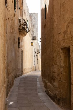 Old narrow line in Valletta is the capital city of Malta