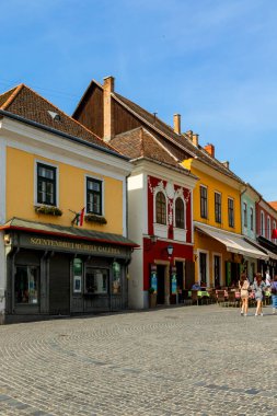 Sopron, Macaristan - 2 Haziran 2019: Tarihi Eski Şehir. Sopron 'un kasabası 300-500 yıl öncesi gibi..