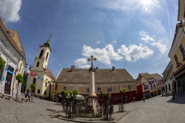 Macaristan Szentendre Nisan. - 25. 2018: Szentendre. Sokak manzaralı. Kasaba hayatı. 