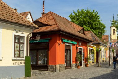 Sopron, Macaristan - 2 Haziran 2019: Tarihi Eski Şehir. Sopron 'un kasabası 300-500 yıl öncesi gibi..