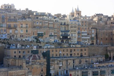 Malta Valletta - May 20 2009: View of Valletta's Grand Harbor with her architecture. Valletta is the capital city of Malta and has the population of 6,444. Founded in 1565 by the Order of St John