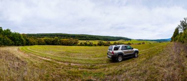 Araba kırsalda yolda.