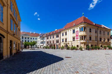 Sopron, Macaristan - 2 Haziran 2019: Tarihi Eski Şehir. Sopron 'un kasabası 300-500 yıl öncesi gibi..