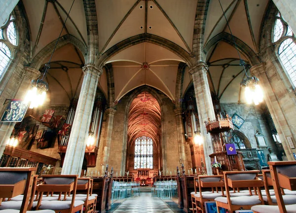 Interieur Van Collegiale Kerk Van Saint Mary Warwick Engeland — Stockfoto