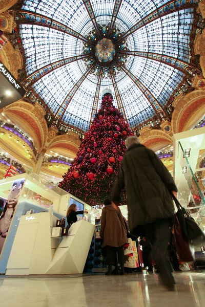 Decoración Del Árbol Navidad Ciudad Lafayette París —  Fotos de Stock