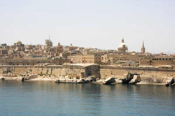 Malta Valletta Maggio 2009 Veduta Del Grand Harbor Valletta Con — Foto Stock