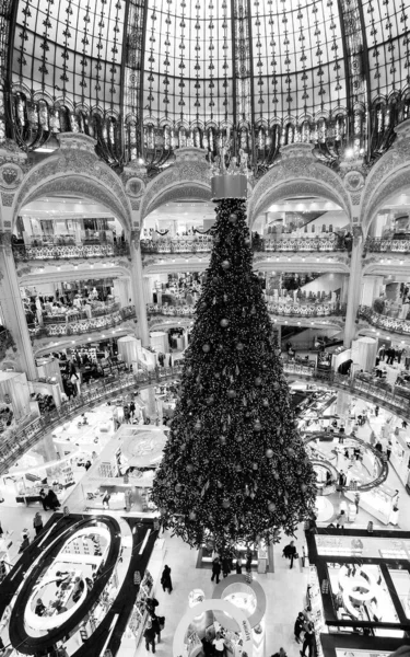 Díszített Karácsonyfa Pláza Csarnokában — Stock Fotó