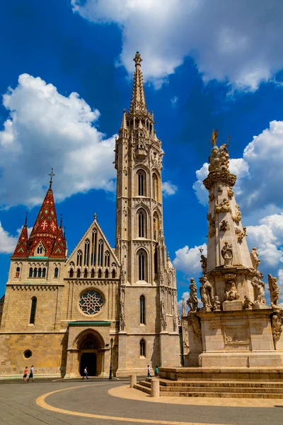 Colonne Sainte Trinité Devant Église Matthias Budapest Hongrie — Photo