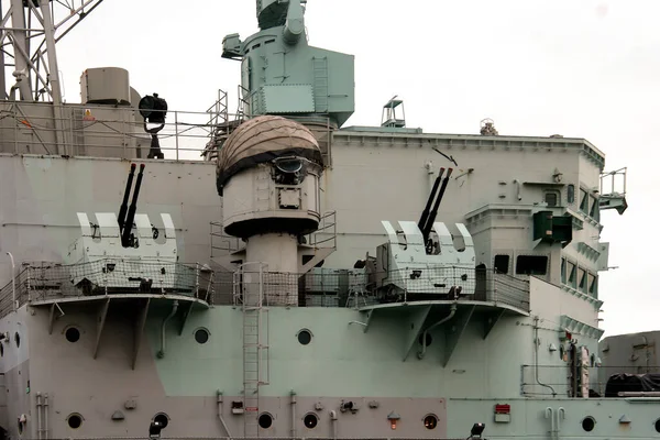 London Dec View Hms Belfast Royal Navy Light Cruise Warship — Stock Photo, Image