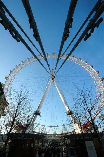 London Anglia Grudzień 2005 Londyńskie Oko Londynie 135 Metrowy Punkt — Zdjęcie stockowe