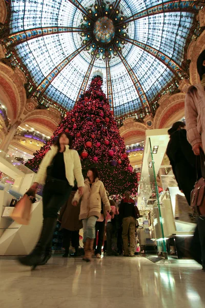 Decoración Del Árbol Navidad Ciudad Lafayette París —  Fotos de Stock