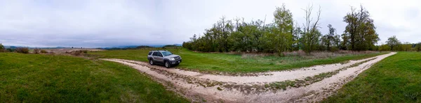 Carro Estrada Campo — Fotografia de Stock