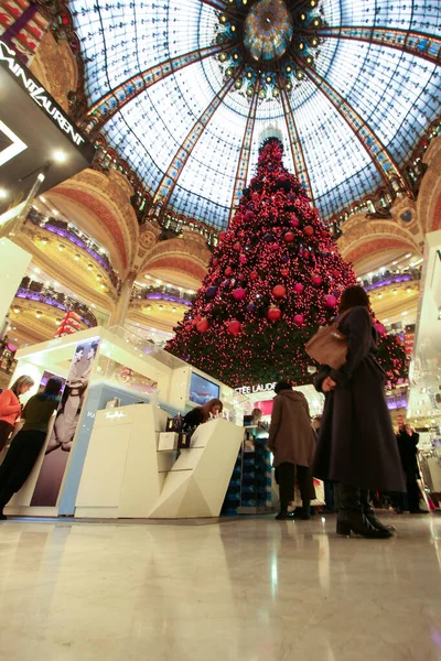 Decoración Del Árbol Navidad Ciudad Lafayette París —  Fotos de Stock