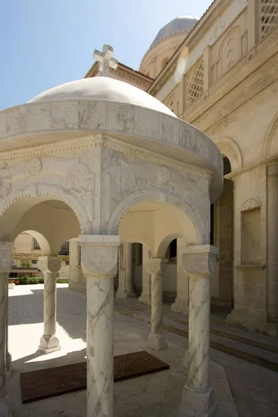 Beautiful White Gazebo Courtyard Cathedral Limassol Cyprus — Stock Photo, Image