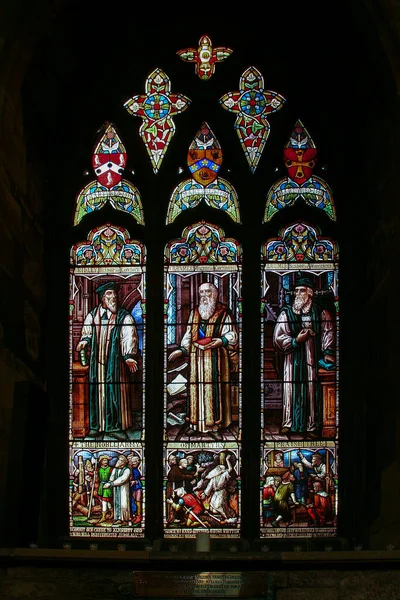 Interiör Bild Färgade Glas Saint Mary Church Melton Mowbray Leicestershire — Stockfoto