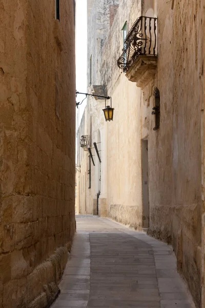 Old Narrow Line Valletta Capital City Malta — Stok fotoğraf