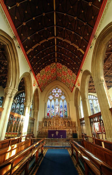 Pohled Interiéru Kostela Všech Svatých Oakham Rutland Anglie — Stock fotografie