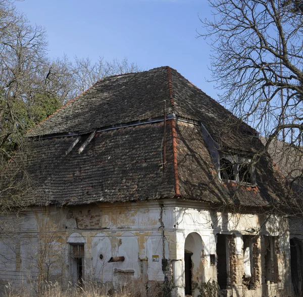 Hungría Ruina Casa Caza Campiña Húngara Invierno — Foto de Stock