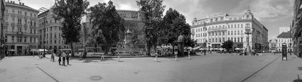 Budapeste Hungria Junho 2018 Vista Panorâmica Preto Branco — Fotografia de Stock