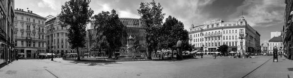 Budapest Węgry Wrzesień 2016 Czarne Białe Zdjęcie Zabytkowej Dzielnicy Zamkowej — Zdjęcie stockowe