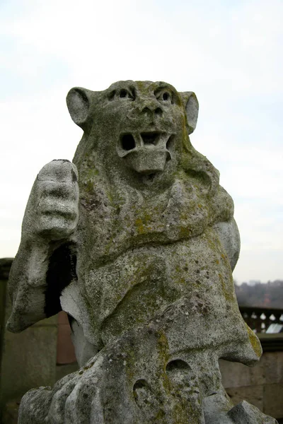 Close Shot Ancient Statue Lion — Stock Photo, Image