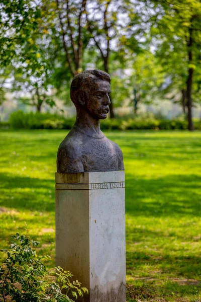 Budapeste Hungria Abril 2018 Estátuas Busto Ilustrativas Húngaros Famosos Lugares — Fotografia de Stock