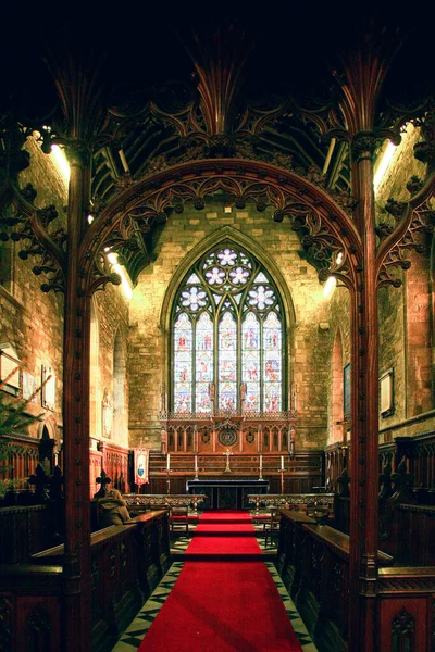 Pohled Interiéru Kostela Stainglass Saint Mary Church Melton Mowbray Leicestershire — Stock fotografie