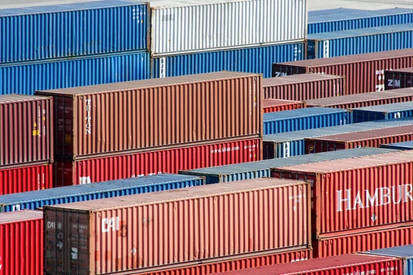 Alexandria Egypt May 2009 Sea Containers Stacked Organized Placed Algorithmically — Stock Photo, Image