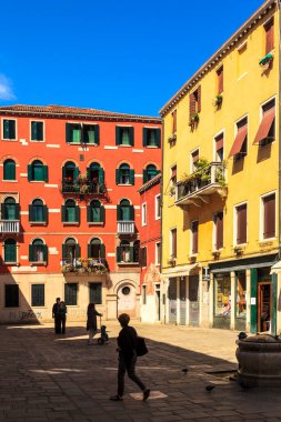 venice, italy-august 21, 2017: street view of the city of siena, tuscany, ital