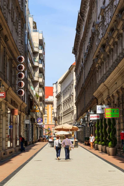 Utca Belváros Szívében Budapest Magyarország — Stock Fotó