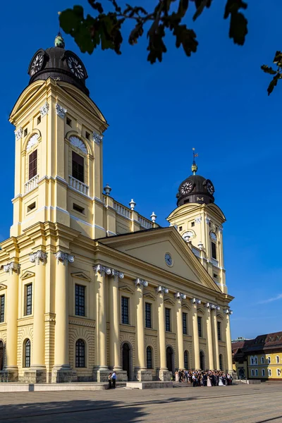 Debrecen Hungary Sept 2020 Biggest Protestant Church Hungary Statue Kossuth — Stock Photo, Image