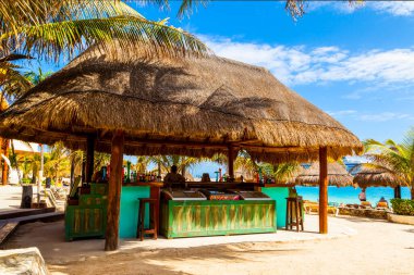 COSTA MAYA - MEXICO, 30 Ocak 2016: Kosta Maya yolcu gemisi terminali ve bu tropik cenneti bekleyen birçok eğlence beldesi.