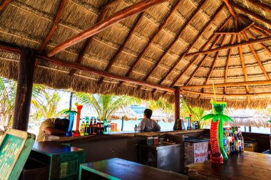 COSTA MAYA - MEXICO, 30 Ocak 2016: Kosta Maya yolcu gemisi terminali ve bu tropik cenneti bekleyen birçok eğlence beldesi.